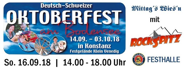 Party Flyer: Rockspitz - Mittags Wiesn auf dem Konstanzer Oktoberfest am 16.09.2018 in Konstanz